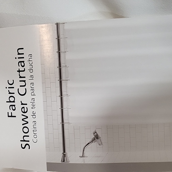 NWT Fabric White Striped  Shower Curtain 72"in x 72" - Picture 8 of 8